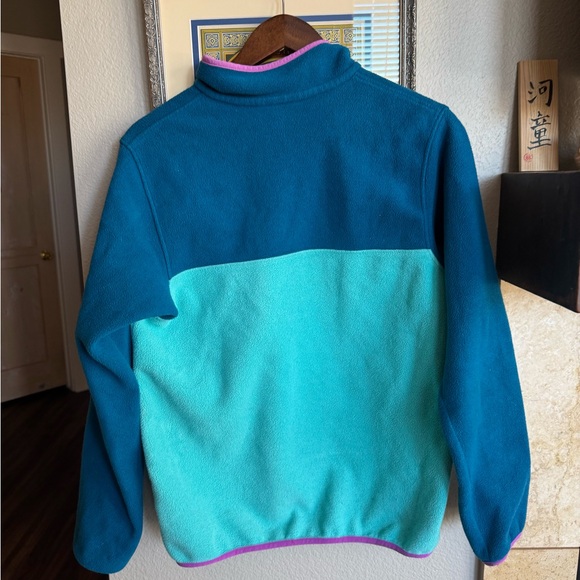 Patagonia Teal, Aqua & Pink Synchilla Snap-T Fleece Pullover - Picture 3 of 3